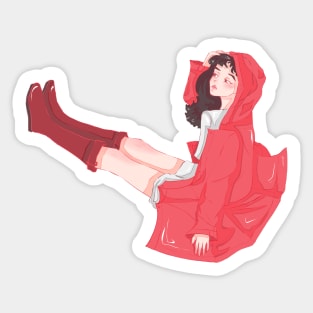 Girl in a cloak. Sticker